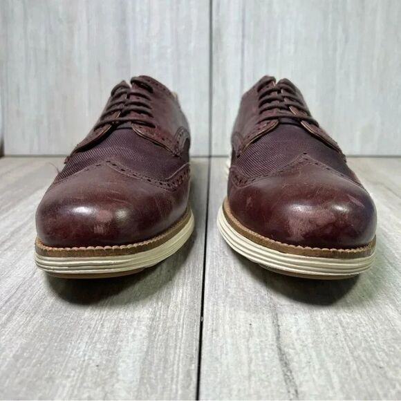 Cole Haan Grand OS Original Burgundy Leather Wingtip Dress Shoes Mens Size 11.5 - Picture 5 of 10